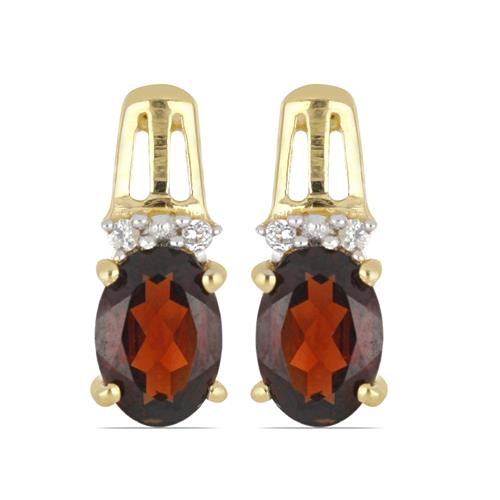 BUY NATURAL GARNET GEMSTONE EARRING IN 925 SILVER 